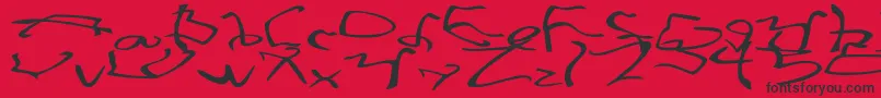StretchedStrungWide Font – Black Fonts on Red Background