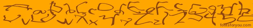 StretchedStrungWide Font – Brown Fonts on Orange Background