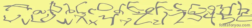 StretchedStrungWide Font – Gray Fonts on Yellow Background