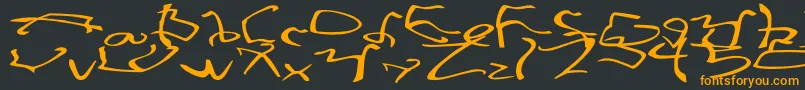 StretchedStrungWide Font – Orange Fonts on Black Background