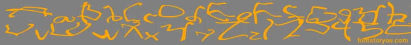 StretchedStrungWide Font – Orange Fonts on Gray Background