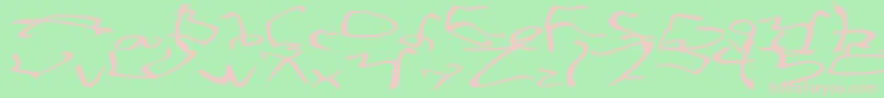 Weitere Informationen zur StretchedStrungWide-Schriftart StretchedStrungWide-Schriftart – Rosa Schriften auf grünem Hintergrund