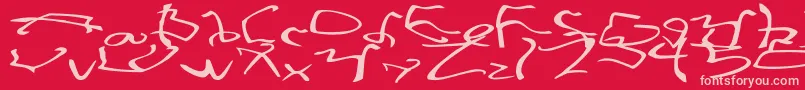 StretchedStrungWide Font – Pink Fonts on Red Background