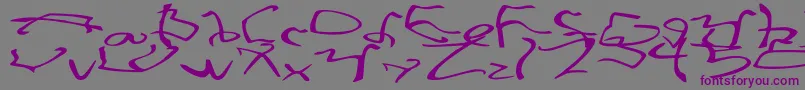 StretchedStrungWide Font – Purple Fonts on Gray Background