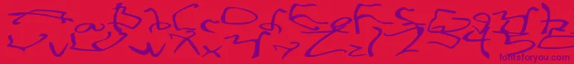 StretchedStrungWide Font – Purple Fonts on Red Background