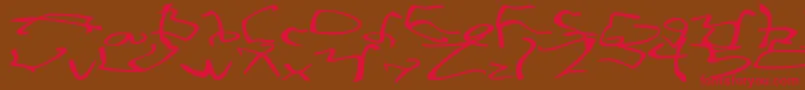 StretchedStrungWide Font – Red Fonts on Brown Background