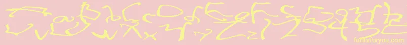 Police StretchedStrungWide – polices jaunes sur fond rose