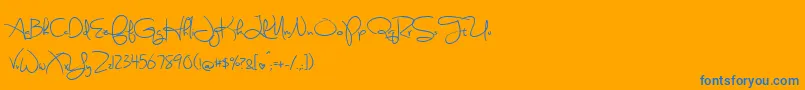 SweetlyBrokenSemibold Font – Blue Fonts on Orange Background