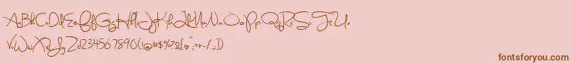 フォントSweetlyBrokenSemibold – ピンクの背景に茶色のフォント