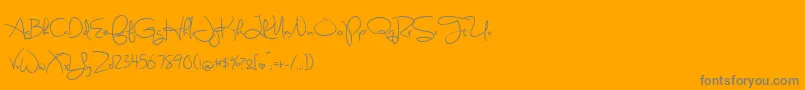 SweetlyBrokenSemibold-Schriftart – Graue Schriften auf orangefarbenem Hintergrund