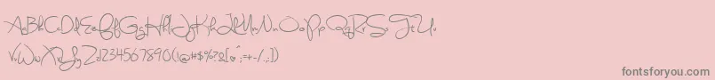 fuente SweetlyBrokenSemibold – Fuentes Grises Sobre Fondo Rosa
