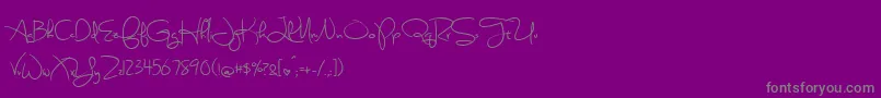 SweetlyBrokenSemibold-Schriftart – Graue Schriften auf violettem Hintergrund