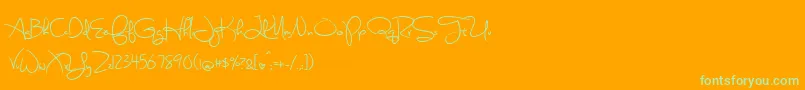 SweetlyBrokenSemibold Font – Green Fonts on Orange Background