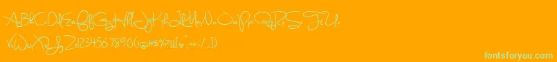 SweetlyBrokenSemibold-Schriftart – Grüne Schriften auf orangefarbenem Hintergrund