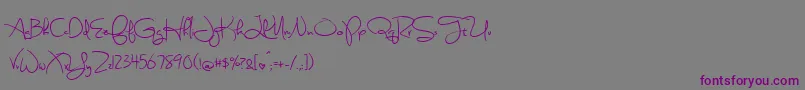 SweetlyBrokenSemibold-Schriftart – Violette Schriften auf grauem Hintergrund