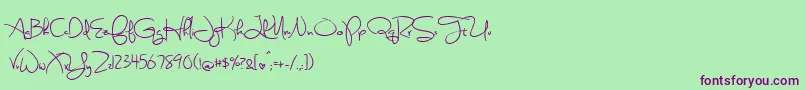 Police SweetlyBrokenSemibold – polices violettes sur fond vert