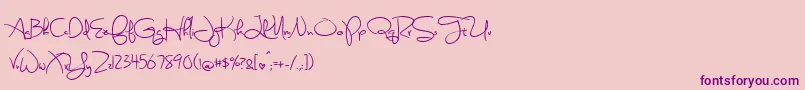 SweetlyBrokenSemibold Font – Purple Fonts on Pink Background