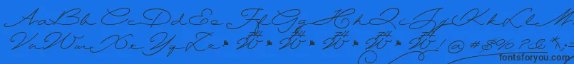 Wolframia Font – Black Fonts on Blue Background