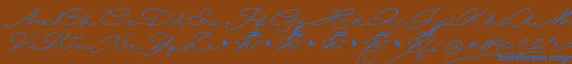 Wolframia Font – Blue Fonts on Brown Background