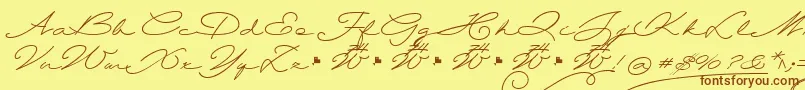 Шрифт Wolframia – коричневые шрифты на жёлтом фоне