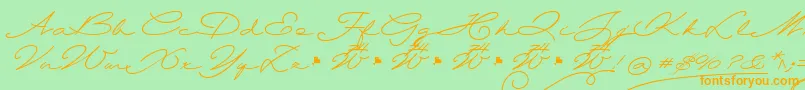 Wolframia Font – Orange Fonts on Green Background