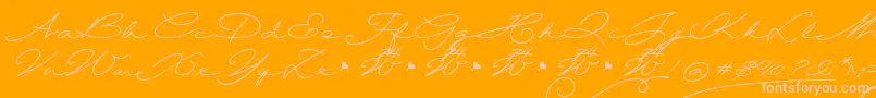 Wolframia Font – Pink Fonts on Orange Background