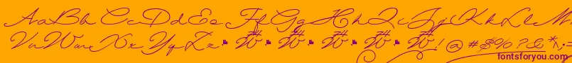 Wolframia Font – Purple Fonts on Orange Background