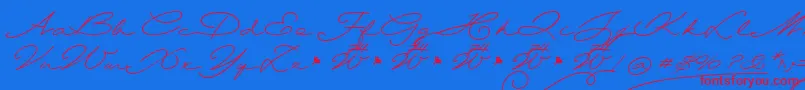 フォントWolframia – 赤い文字の青い背景