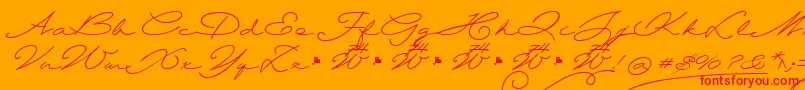 Wolframia Font – Red Fonts on Orange Background