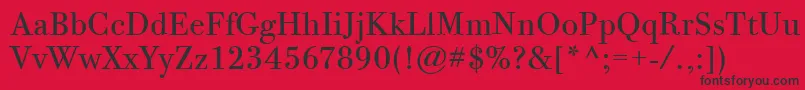 BodoniTwelveItcBook Font – Black Fonts on Red Background