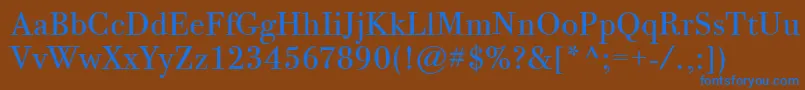 BodoniTwelveItcBook Font – Blue Fonts on Brown Background