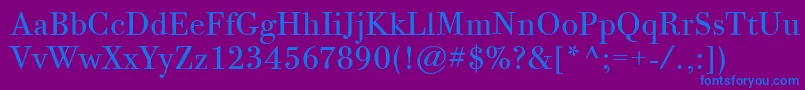 BodoniTwelveItcBook Font – Blue Fonts on Purple Background