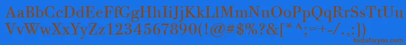 BodoniTwelveItcBook Font – Brown Fonts on Blue Background