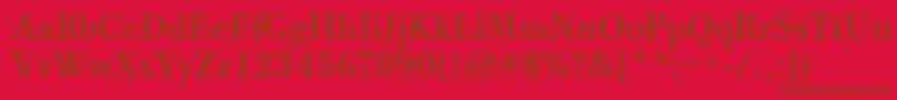 BodoniTwelveItcBook Font – Brown Fonts on Red Background