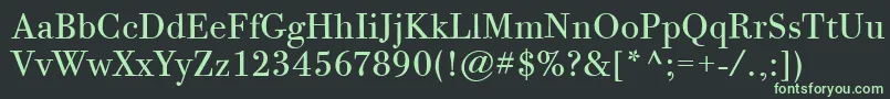BodoniTwelveItcBook Font – Green Fonts on Black Background