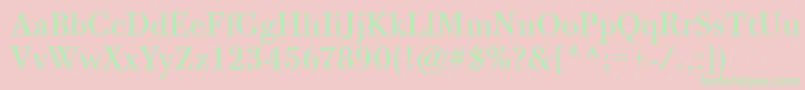 BodoniTwelveItcBook Font – Green Fonts on Pink Background