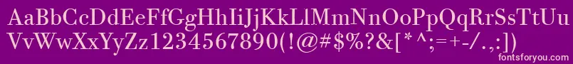 BodoniTwelveItcBook Font – Pink Fonts on Purple Background