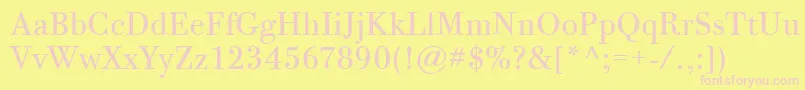 BodoniTwelveItcBook Font – Pink Fonts on Yellow Background