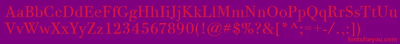 BodoniTwelveItcBook Font – Red Fonts on Purple Background