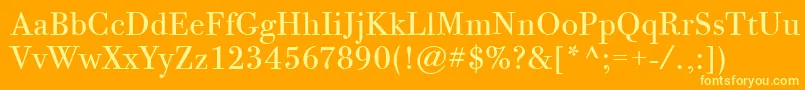 Шрифт BodoniTwelveItcBook – жёлтые шрифты на оранжевом фоне