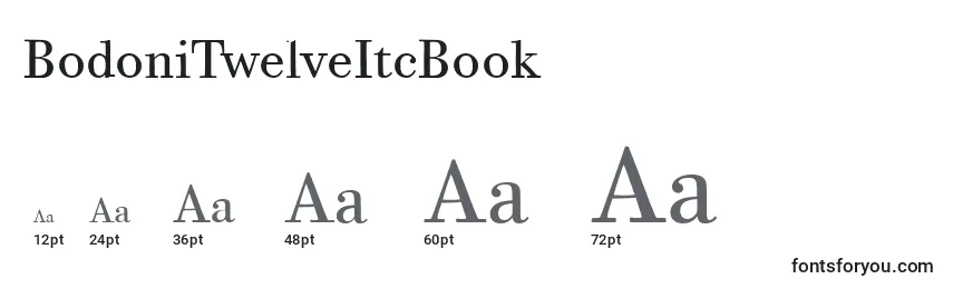 Размеры шрифта BodoniTwelveItcBook