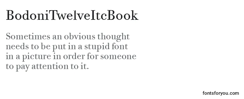 Review of the BodoniTwelveItcBook Font