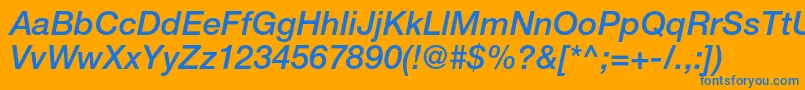 HelveticaneueltstdMdit Font – Blue Fonts on Orange Background