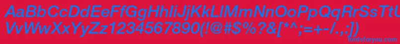 HelveticaneueltstdMdit Font – Blue Fonts on Red Background