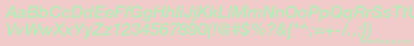 HelveticaneueltstdMdit Font – Green Fonts on Pink Background