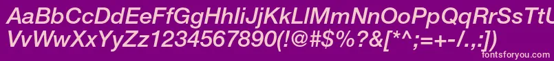 HelveticaneueltstdMdit Font – Pink Fonts on Purple Background
