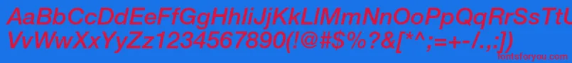 HelveticaneueltstdMdit Font – Red Fonts on Blue Background