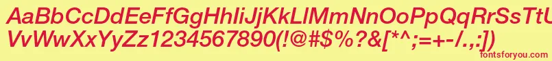 HelveticaneueltstdMdit Font – Red Fonts on Yellow Background