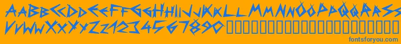 Bizarreblack Font – Blue Fonts on Orange Background