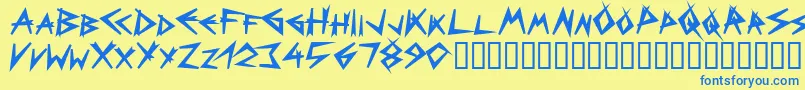 Bizarreblack Font – Blue Fonts on Yellow Background